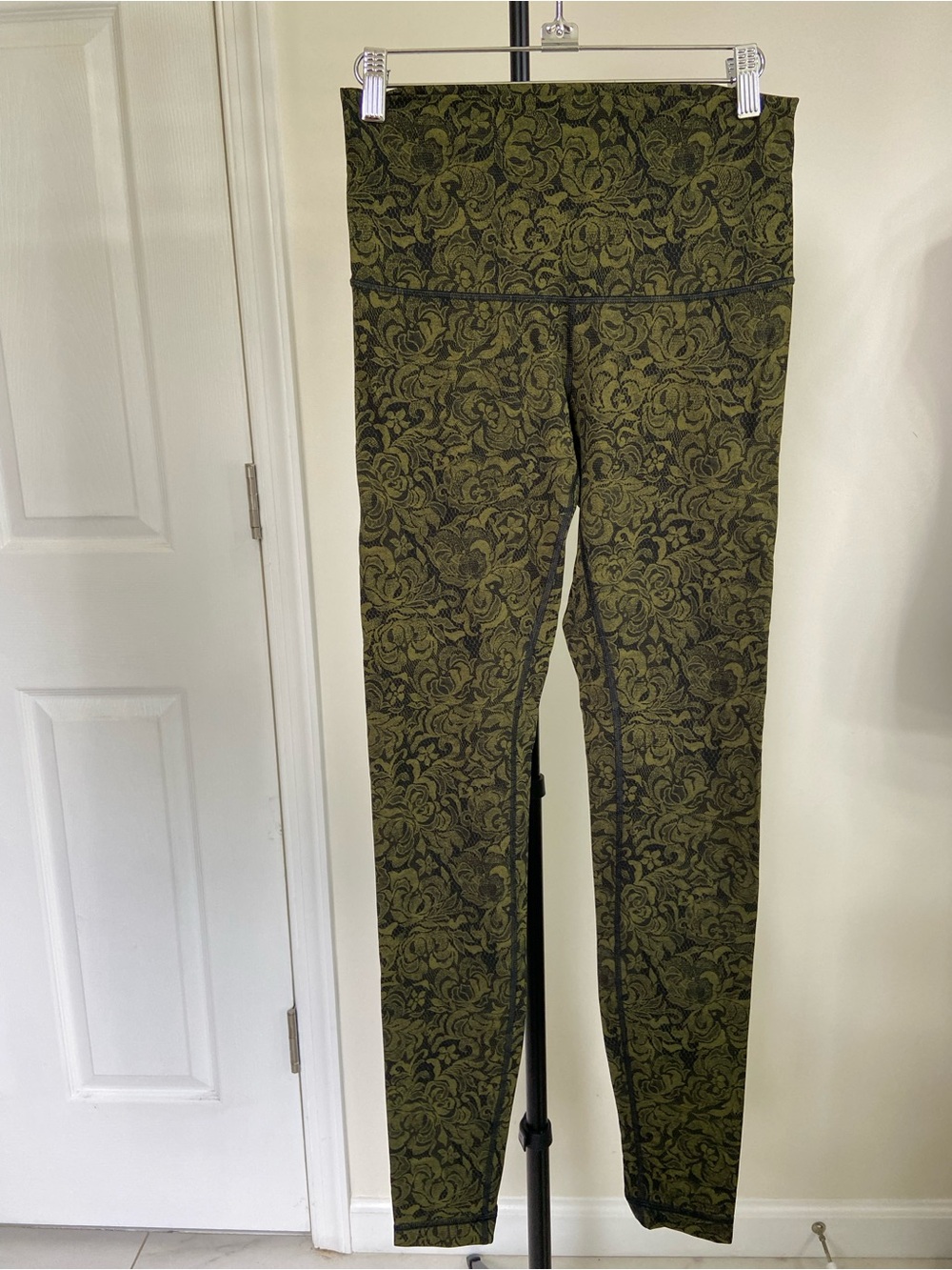 lululemon athletica Olive Green Patterned High-Rise Leggings